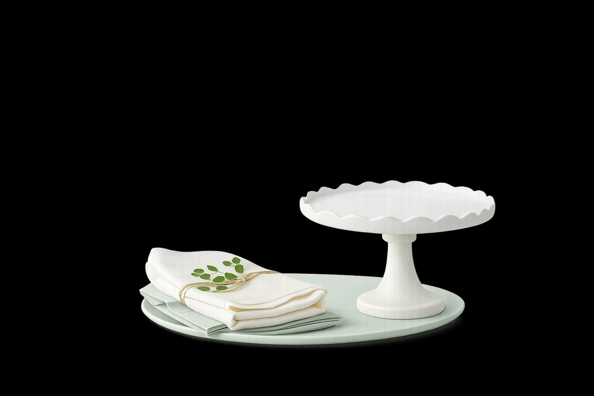 A curated spread of plates, platters, and linens you can rent from Collect Sisu